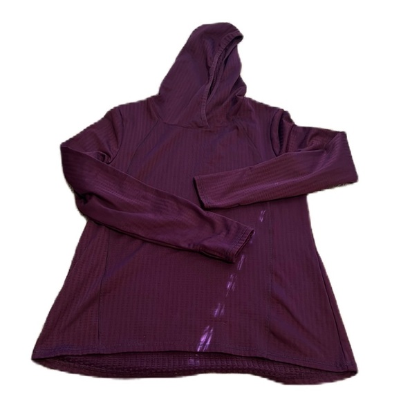 Jockey L maroon hooded lightweight top with front pockets - Picture 1 of 8